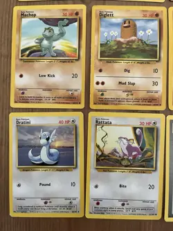 Lotto 9 Cards Base Set Pokemon Eng - Charmander Machop Dratini Growlithe Onix - Image 4