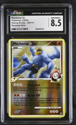 CGC 8.5 Machamp GL 46/111 Reverse Holo Rising Rivals Pokemon Card - Image 1