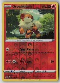 Growlithe 027/192 Pokemon TCG Card Rebel Clash Reverse Holo (Near Mint) NM 1 - Image 1