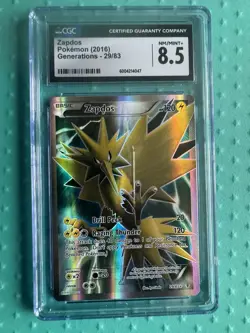 Pokemon TCG Zapdos Generations 29/83 Holo Full Art CGC 8.5 Graded Card - Image 1