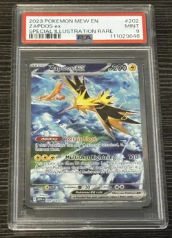 2023 Pokemon 151 Zapdos ex Special Illustration Rare #202 Mint PSA 9 - Image 1
