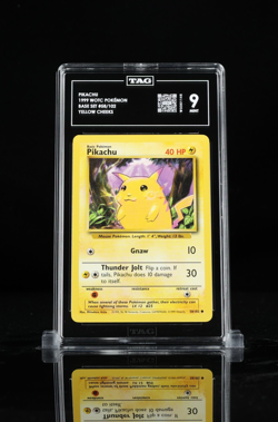 1999 POKEMON BASE SET UNLIMITED #58 PIKACHU TAG 9 Mint wotc - Image 1