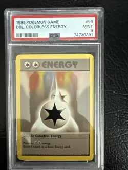 Pokemon Double Colorless Energy 96/102 from Base Set 1st Edition in a PSA 9! - Image 1