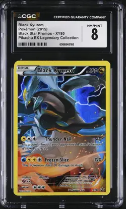 CGC 8 Black Kyurem 2015 Black Star Promos XY80 Holo Pokemon Card - Image 1