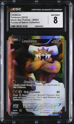 CGC 8 Landorus 2012 Black Star Promos BW43 Holo Pokemon Card - Image 1