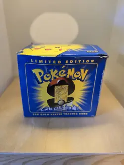 Pokemon Burger King 23k Gold Plated Trading Card PIKACHU Sealed In blue Box - Image 3