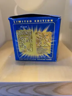 Pokemon Burger King 23k Gold Plated Trading Card PIKACHU Sealed In blue Box - Image 4