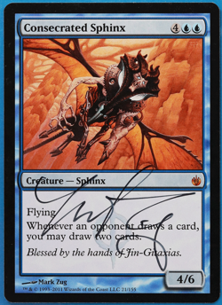 Consecrated Sphinx Mirrodin Besieged NM SIGNED CARD (504715) ABUGames - Image 1