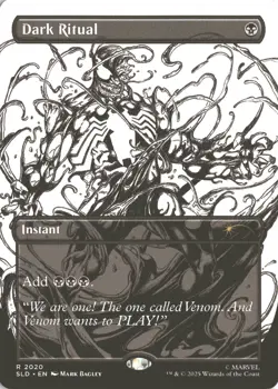MTG Dark Ritual (2020) *Non-Foil* B&W Inked Secret Lair: Venom MT/NM Free Ship - Image 1