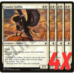 MTG Courier Griffin (Battle for Zendikar) 021/274 (NEAR MINT) (4X) - Image 1