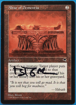 Altar of Dementia Tempest NM Artifact Rare SIGNED MTG CARD (ID# 504698) ABUGames - Image 1