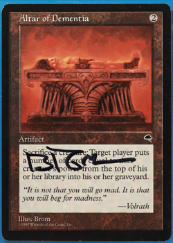 Altar of Dementia Tempest NM Artifact Rare SIGNED MTG CARD (ID# 504697) ABUGames - Image 1