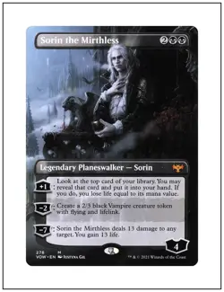 1x Sorin the Mirthless, Borderless Art 278, Magic, MTG NM - Image 1