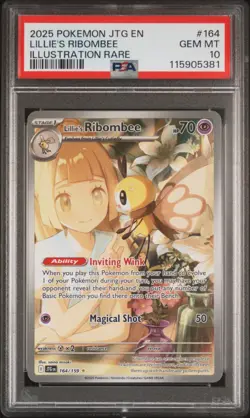 2025 Pokemon Journey Together Lillie's Ribombee #164 IR PSA 10 GEM MINT - Image 1