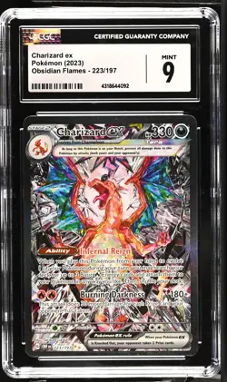 2023 Pokemon Obsidian Flames Charizard ex #223/197 SIR CGC 9 MINT - Image 1