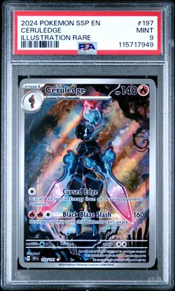 2024 Pokemon Surging Sparks Ceruledge #197 Illustration Rare PSA 9 MINT - Image 1