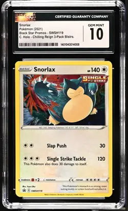 2021 Pokemon Black Star Promos Snorlax #SWSH119 CGC 10 GEM MINT - Image 1