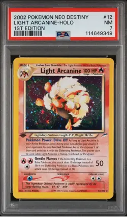 2002 POKEMON LIGHT ARCANINE 1ST EDITION NEO DESTINY PSA 7 - Image 1