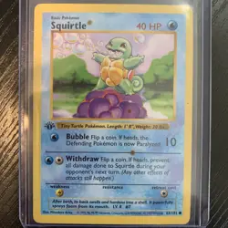 Squirtle 63/102 Base Set - 1st Edition - Shadowless - 1999 - WOTC - Pokemon TCG - Image 1