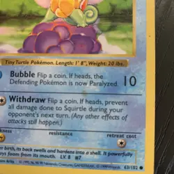 Squirtle 63/102 Base Set - 1st Edition - Shadowless - 1999 - WOTC - Pokemon TCG - Image 4
