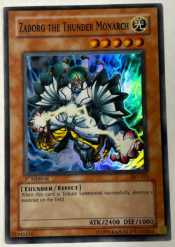 Yugioh AST-023 Zaborg the Thunder Monarch Super Rare 1st Ed. NM Vintage Original - Image 1