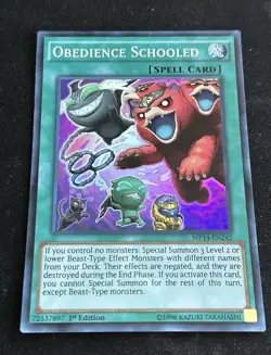 Yugioh 1x Obedienced Schooled MP14-EN242 Super Rare 1st Ed NM - Image 1