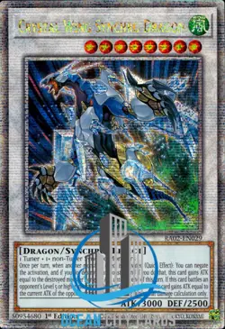 Yugioh Crystal Wing Synchro Dragon RA02-EN029 Quarter Century Rare 1st Edition - Image 1