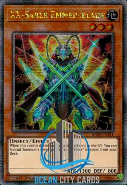 Yugioh XX-Saber Emmersblade RA04-EN141 Quarter Century ScR NM 1st Ed - Image 1