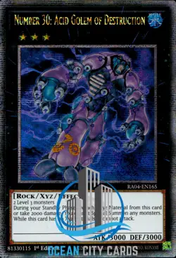 Yugioh RA04-EN165 Number 30: Acid Golem of Destruction : Quarter Century Secret - Image 1
