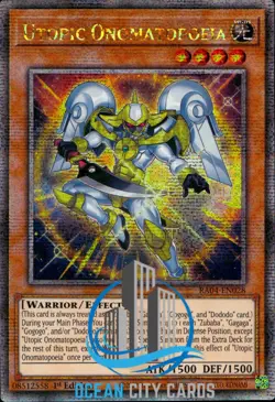 Yugioh Utopic Onomatopoeia RA04-EN028 Quarter Century Rare 1st Edition - Image 1