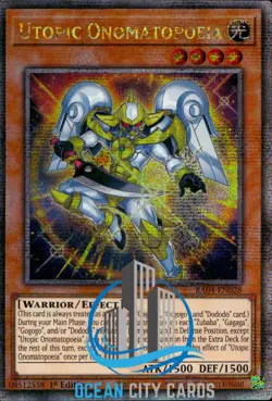 Yugioh Utopic Onomatopoeia RA04-EN028 Quarter Century Rare 1st Edition - Image 3