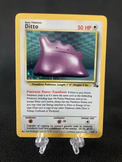 Pokemon Ditto Base Set Trading Card 50 HP Holo Rare LP- - Image 1