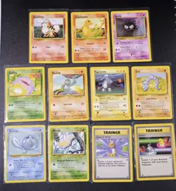 11 × Vintage Pokemon Cards Base Set Bulk Bundle Lot LP-NM 1999 Charmander Gastly - Image 1