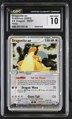 CGC 10 GEM MINT Dragonite ex 2003 EX Dragon 90/97 Holo Pokemon Card - Image 1