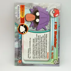 Shellder #90 - Topps TV Animation Trading Card - Pokemon Card - EXC - Image 2