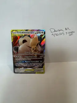 Pokemon Eevee & Snorlax GX Tag Team Card SM169 Promo Holo Rare - Image 1