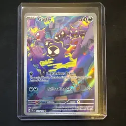 Pokemon TCG Gastly Full Art Holo Card Illustration Rare, Temporal Forces 177/162 - Image 1