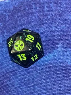Magic The Gathering Spider-Man Pre-Release D20 Spin Down Die - Green Script - Image 3