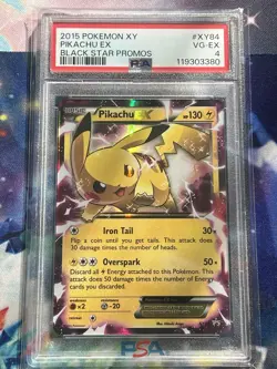 Pokemon 2015 Black Star Promos XY PIKACHU EX #XY84 PSA 4 - Image 1