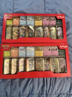 (LOT 2 SEALED) Pokemon TCG Prismatic Evolutions Mini Tin Display Box 8 Tins - Image 1