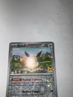 Eevee - 074/131 (Pokemon Day 2025) (Reverse Cosmos Holo) Prismatic Evolution Lp - Image 3