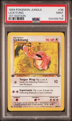 1999 POKEMON JUNGLE 1ST EDITION #38 LICKITUNG PSA 9 - Image 1