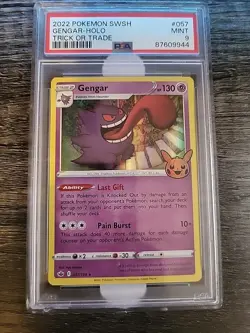 2022 Pokemon SWSH Gengar Holo Trick or Trade #057 PSA 9 - Image 1