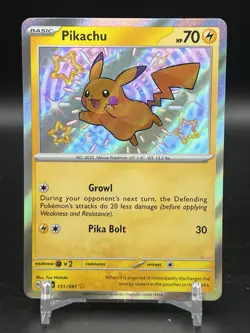 Pokemon Pikachu Shiny Rare SV: Paldean Fates 131/091 English NM - Image 1