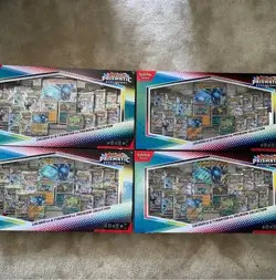 4x Pokemon Prismatic Evolutions Lucario/ Tyranitar Premium Collection SAM'S CLUB - Image 1