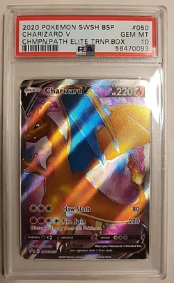 Pokemon Charizard V #SWSH50 - Sword & Shield Champions Path ETB Promo PSA 10 - Image 3