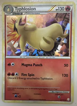 2010 POKEMON HEARTGOLD & SOULSILVER CRACKED ICE #32 TYPHLOSION-HOLO - Image 1