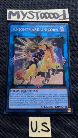 🇺🇸 Carte Yu-gi-oh! Knightmare Unicorn RA01-EN043 Alternate V2 Ultimate Rare US - Image 1