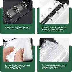 Mini Size Card Binder 1 Pocket, 80 Pockets Small Trading Card Album Book with... - Image 4