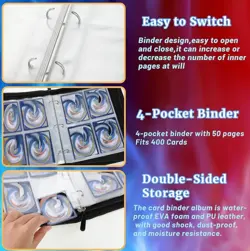 Pokemon- 9 Pocket, 50 Pages, Double Sided Trading Card Binder - Image 5